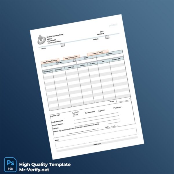 USA Medical Business Name Invoice Template in Word and PDF formats USA Medical Business Name Invoice Template in Word and PDF formats