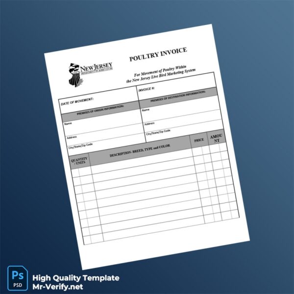 USA New Jersey Department of Agriculture Invoice Template in Word and PDF formats USA New Jersey Department of Agriculture Invoice Template in Word and PDF formats