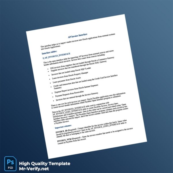 USA Oracle Database Invoice Template in Word and PDF formats USA Oracle Database Invoice Template in Word and PDF formats