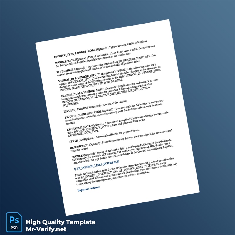 USA Oracle Database Invoice Template in Word and PDF formats page 2 USA Oracle Database Invoice Template in Word and PDF formats page 2