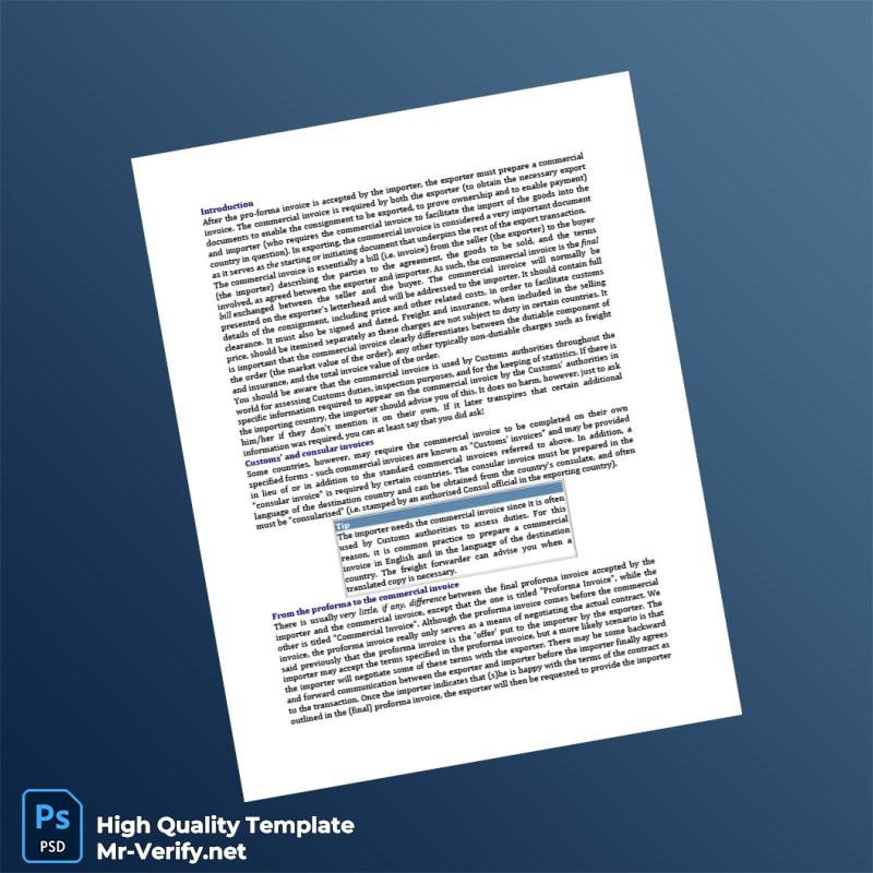 USA Proforma Invoice Template in Word and PDF formats page 4 USA Proforma Invoice Template in Word and PDF formats page 4