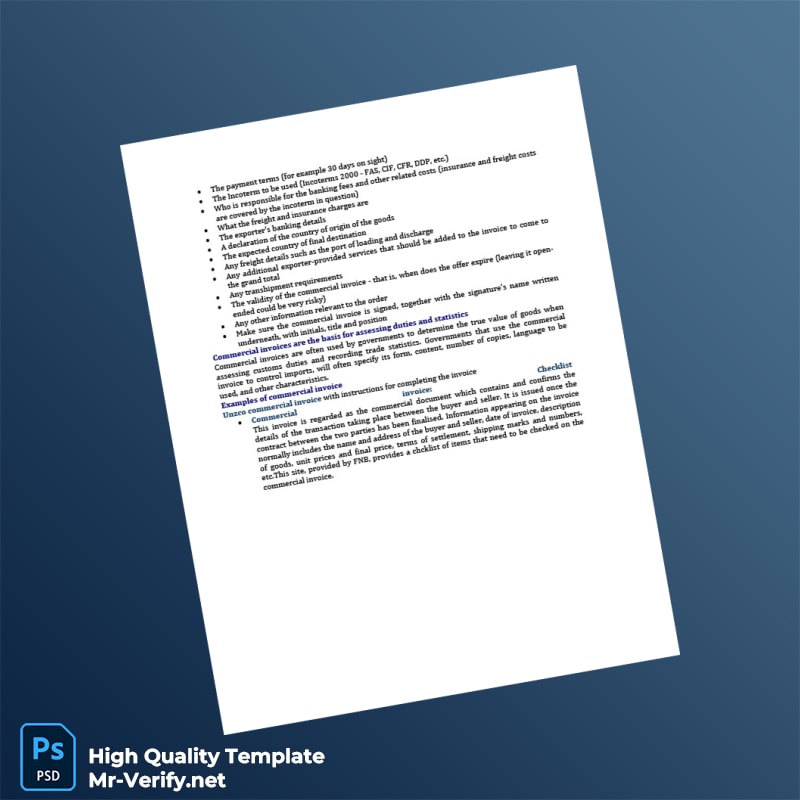 USA Proforma Invoice Template in Word and PDF formats page 6 USA Proforma Invoice Template in Word and PDF formats page 6