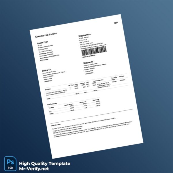 USA SE LLC Invoice Template in Word and PDF formats