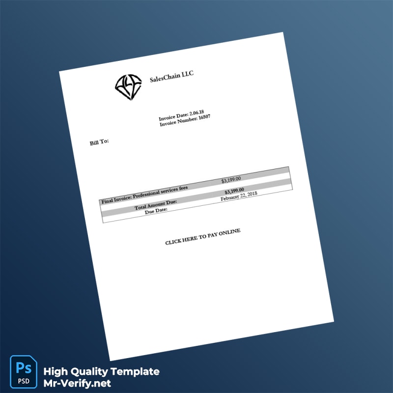 USA SalesChain LLC Invoice Template in Word and PDF formats USA SalesChain LLC Invoice Template in Word and PDF formats