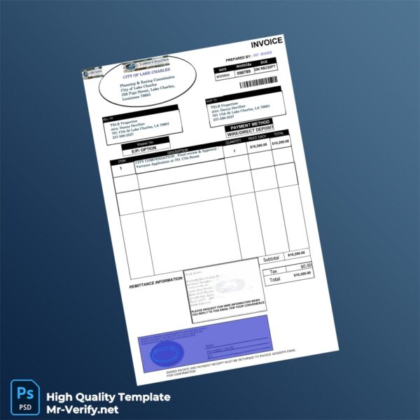 USA TXLE Properties Invoice Template in Word and PDF formats USA TXLE Properties Invoice Template in Word and PDF formats