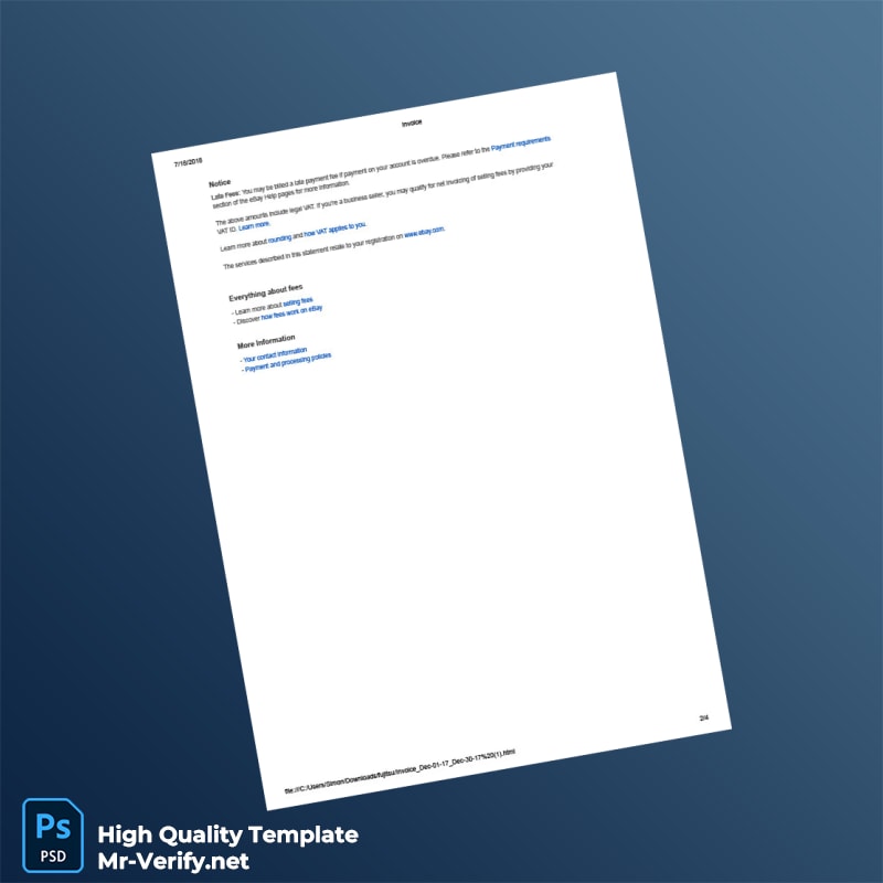USA eBay Invoice Template in Word and PDF formats page 2 USA eBay Invoice Template in Word and PDF formats page 2