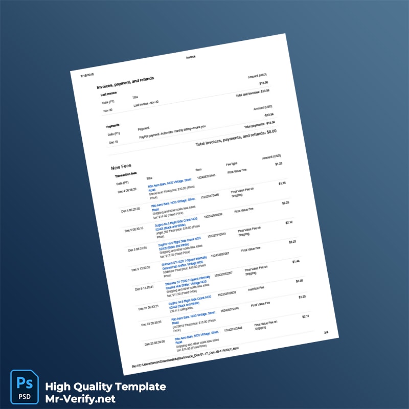 USA eBay Invoice Template in Word and PDF formats page 3 USA eBay Invoice Template in Word and PDF formats page 3