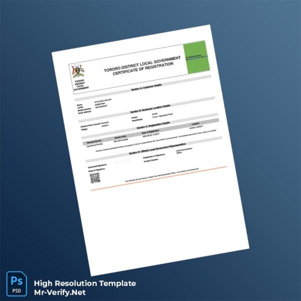 Uganda%20Tororo%20District%20Local%20Government%20Registration%20Certificate%20Template%20in%20Word%20and%20PDF%20formats Editable Uganda Tororo District Local Government Registration Certificate Word and Pdf Template Preview