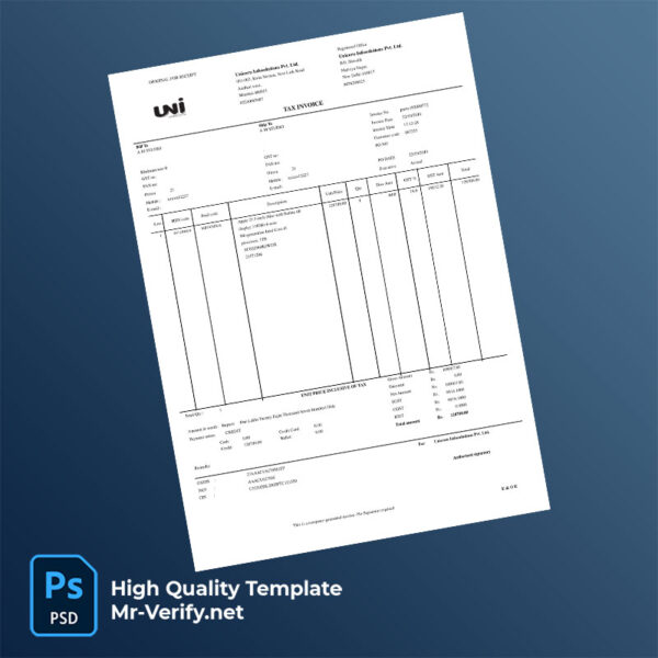United States Apple Inc. Editable Tax Invoice Template in Word and PDF formats