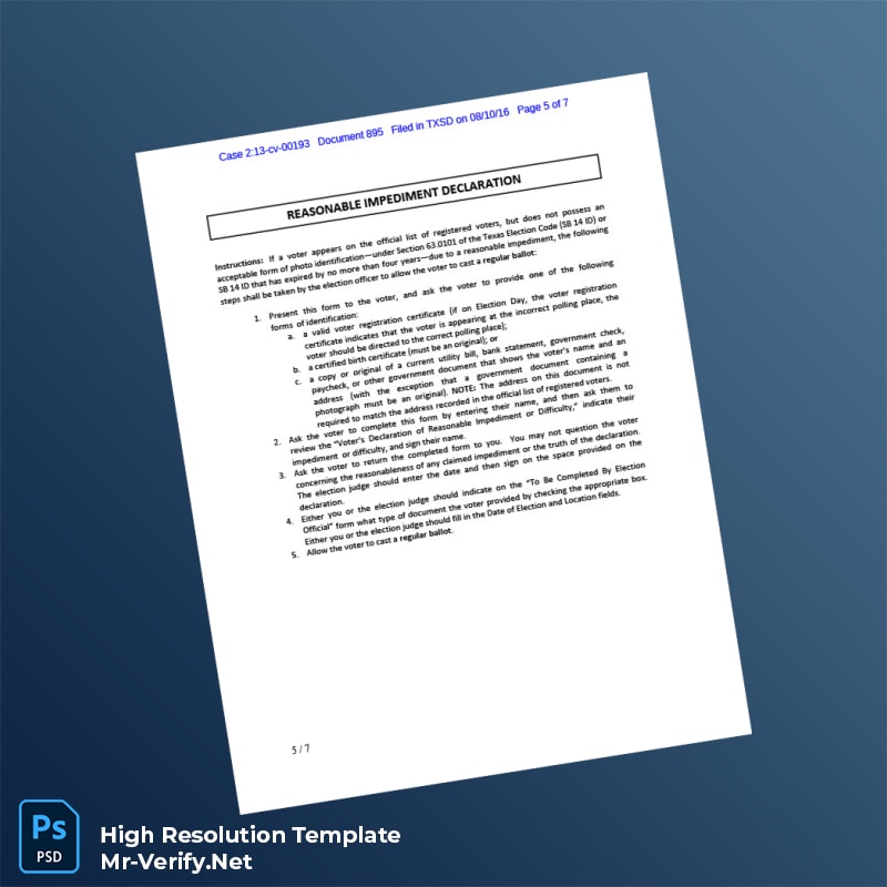 United%20States%20Texas%20Voter%20ID%20Order%20Template%20in%20Word%20and%20PDF%20formats-page5 Editable United States Texas Voter ID Order Template in Word and PDF formats page 5 Preview - Mac Doc