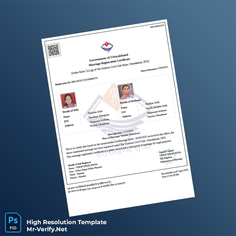 Uttarakhand%20Government%20Marriage%20Registration%20Certificate%20Template%20in%20Word%20and%20PDF%20formats Editable Uttarakhand Government Marriage Registration Certificate Word and Pdf Template Preview - Mac Doc