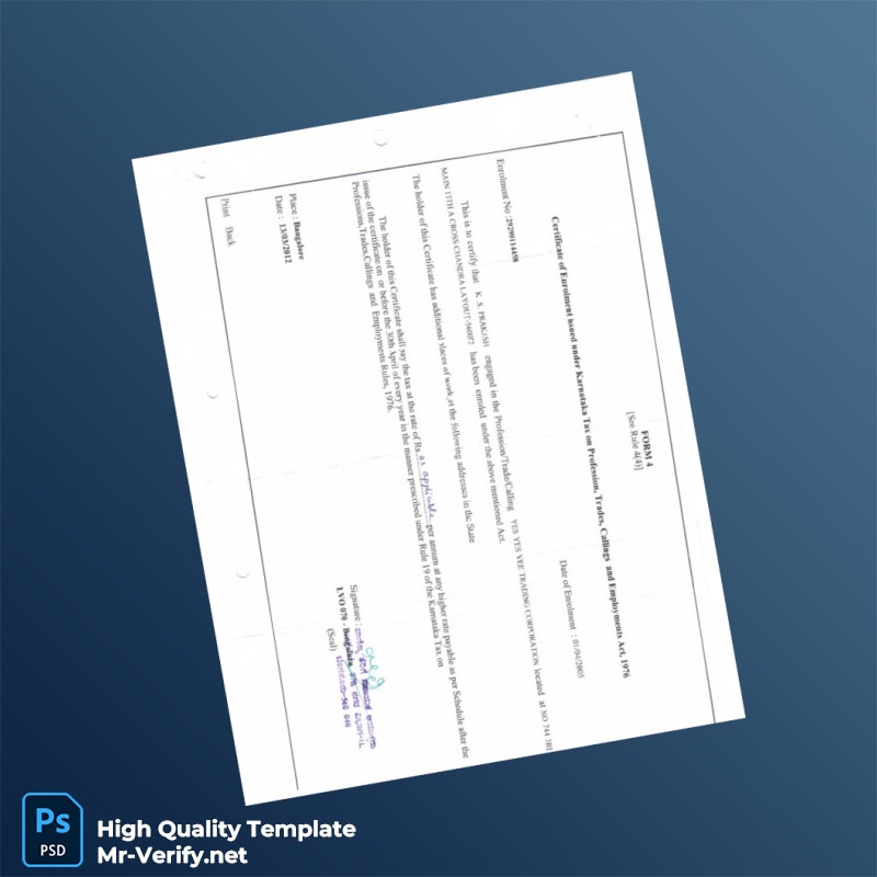 VAT Registration Certificate Template in Word and PDF formats page 2 VAT Registration Certificate Template in Word and PDF formats page 2