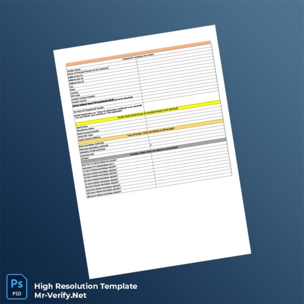 Editable Vendor Registration Request Format Word and Pdf Template Preview - Mac Doc