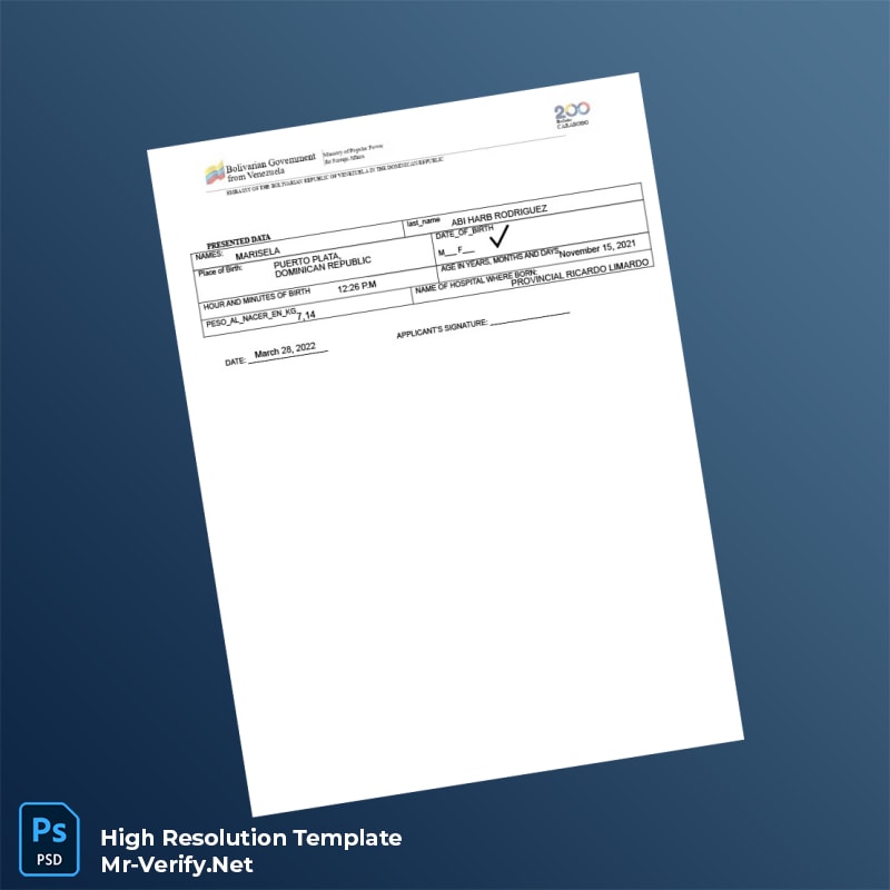 Venezuela%20Embassy%20Birth%20Registration%20Certificate%20Template%20in%20Word%20and%20PDF%20formats-page3 Editable Venezuela Embassy Birth Registration Certificate Template in Word and PDF formats page 3 Preview - Mac Doc