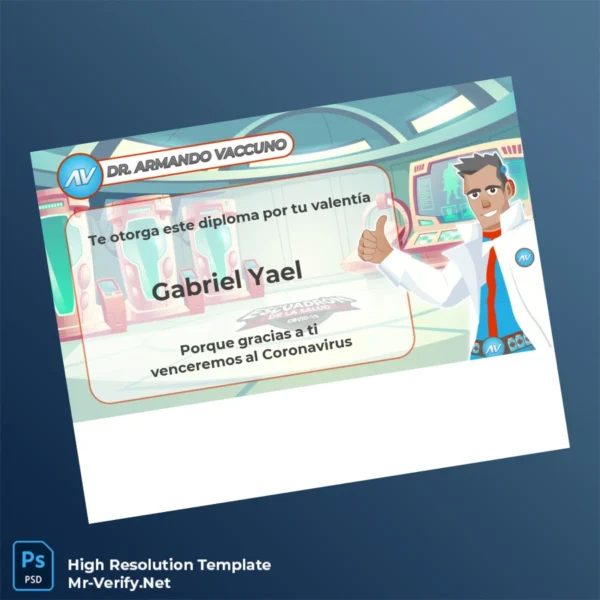 Printable Argentina Dr. Armando Vaccuno Diploma Template Image Preview - PrintDocs