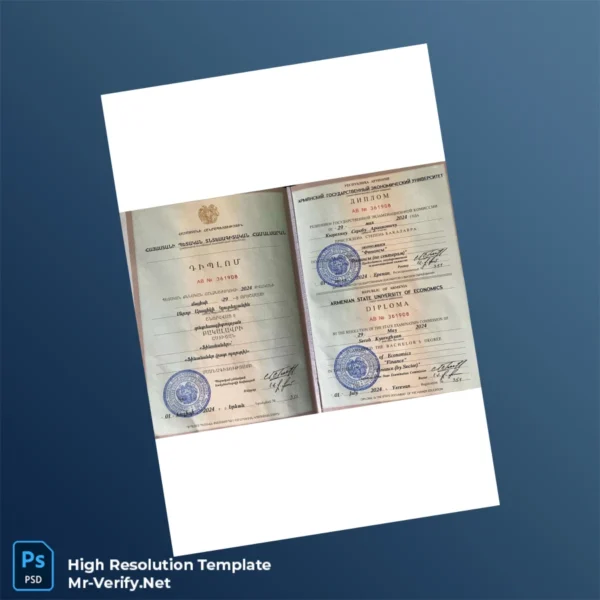 Printable Armenia Armenian State University of Economics Bachelor of Science in Finance Template Image Preview - PrintDocs