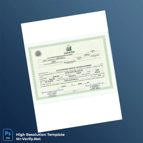 Brazil Bahia Technical High School Diploma in Computer Science Printable Brazil Bahia Technical High School Diploma in Computer Science Image Preview - PrintDocs