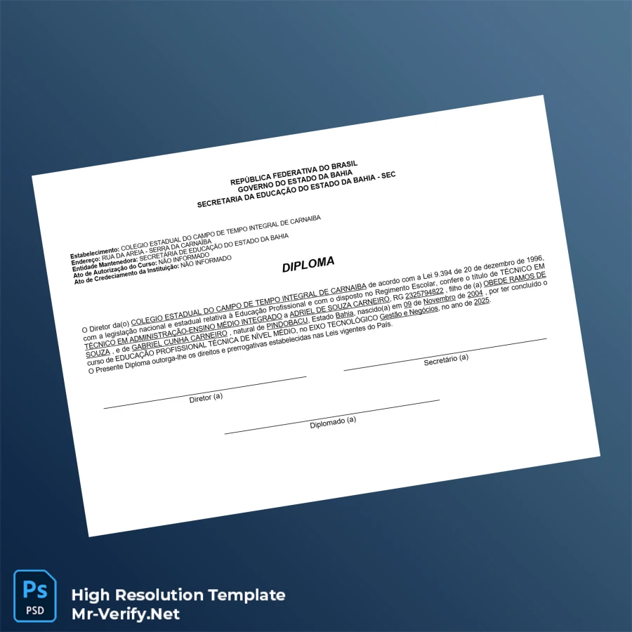 Brazil College Estadual do Campo de Tempo Integral de Carnabai Technical Diploma in Business Administration-page3 Printable Brazil College Estadual do Campo de Tempo Integral de Carnabai Technical Diploma in Business Administration page 3 Image Preview - PrintDocs