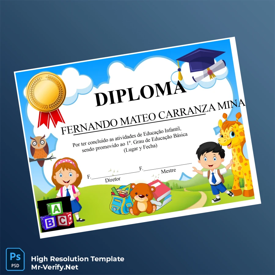 Brazil Diploma in Early Childhood Education Template Printable Brazil Diploma in Early Childhood Education Template Image Preview - PrintDocs