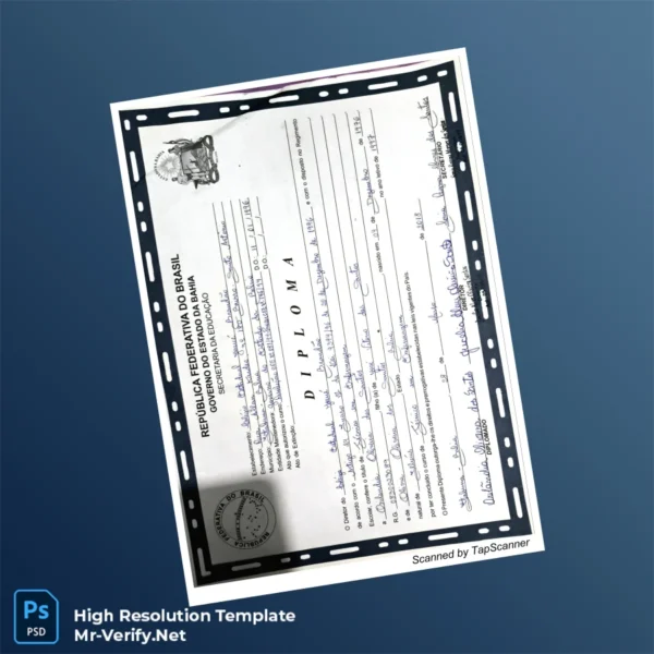 Printable Brazil Federal Republic Diploma Template Image Preview - PrintDocs