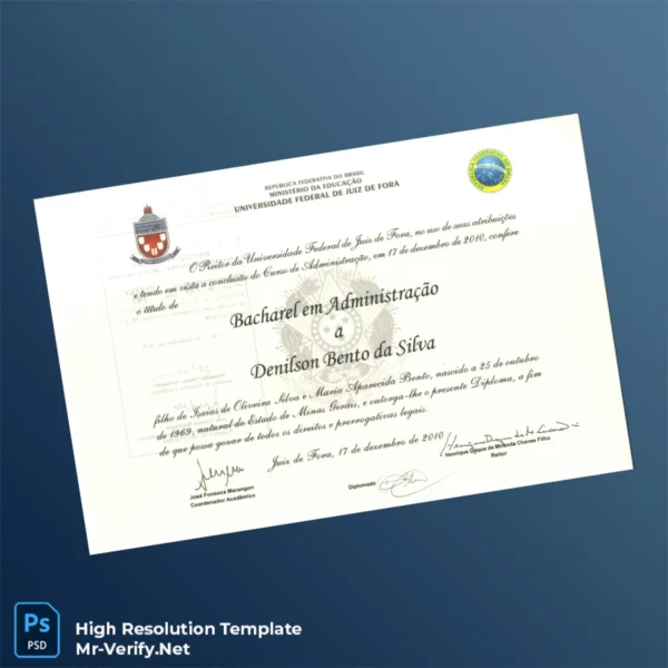 Brazil Federal University of Juiz de Fora Bachelor of Business Administration Template Printable Brazil Federal University of Juiz de Fora Bachelor of Business Administration Template Image Preview - PrintDocs