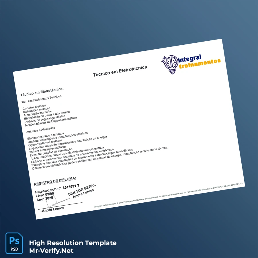 Brazil Integral Treinamentos Technical Diploma in Electrotechnics Template-page2 Printable Brazil Integral Treinamentos Technical Diploma in Electrotechnics Template page 2 Image Preview - PrintDocs