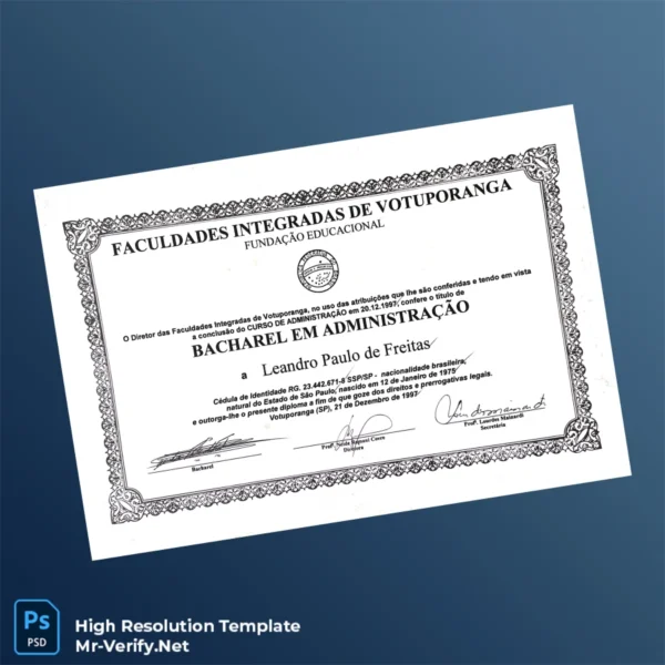 Brazil Integrated Colleges of Votuporanga Bachelor of Business Administration Template Printable Brazil Integrated Colleges of Votuporanga Bachelor of Business Administration Template Image Preview - PrintDocs