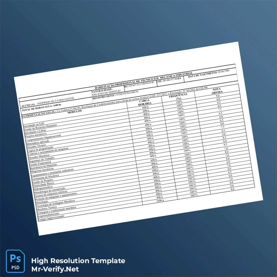Brazil UNICORP CURSOS E CONSULTORIA EDUCACIONAL Diploma in Industrial Mechanics Template-page2 Printable Brazil UNICORP CURSOS E CONSULTORIA EDUCACIONAL Diploma in Industrial Mechanics Template page 2 Image Preview - PrintDocs