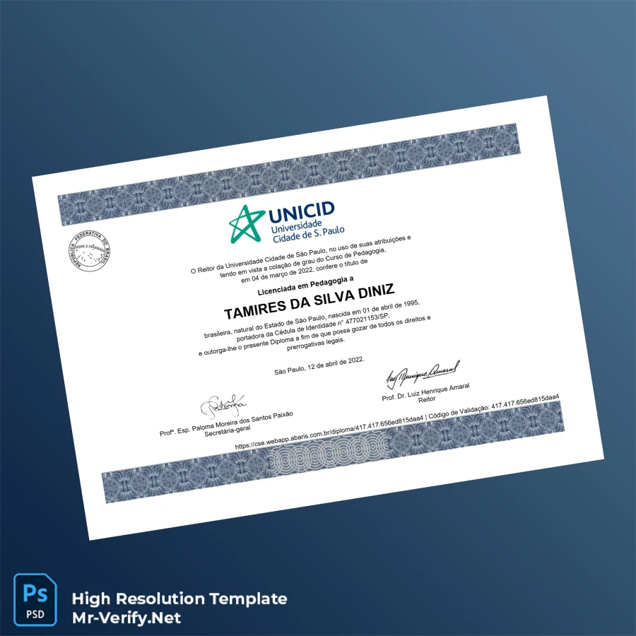 Brazil Universidade Cidade de São Paulo Bachelor of Education in Pedagogy Template Printable Brazil Universidade Cidade de São Paulo Bachelor of Education in Pedagogy Template Image Preview - PrintDocs