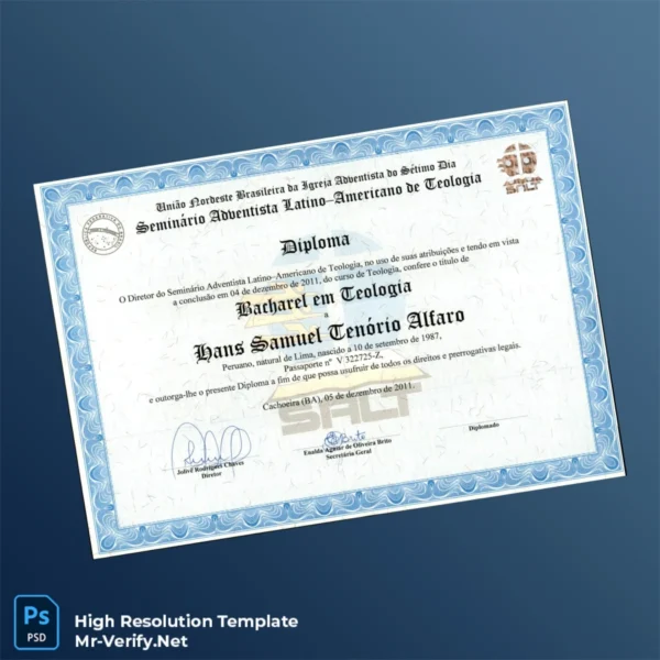 Brazil Universidade Federal do Reconcavo da Bahia Bachelor of Theology Diploma Template Printable Brazil Universidade Federal do Reconcavo da Bahia Bachelor of Theology Diploma Template Image Preview - PrintDocs