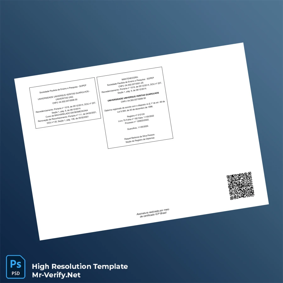 Brazil Universidade Univers Veritas Guarulhos Bachelor of Science in Biomedicine Template-page2 Printable Brazil Universidade Univers Veritas Guarulhos Bachelor of Science in Biomedicine Template page 2 Image Preview - PrintDocs