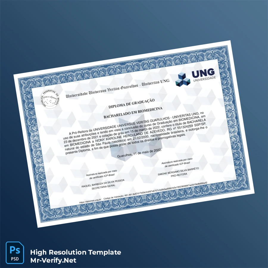 Brazil Universidade Univers Veritas Guarulhos Bachelor of Science in Biomedicine Template Printable Brazil Universidade Univers Veritas Guarulhos Bachelor of Science in Biomedicine Template Image Preview - PrintDocs