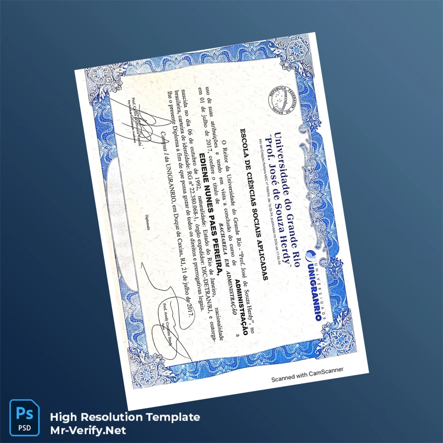 Brazil University of Grande Rio Bachelor's Degree in Administration Printable Brazil University of Grande Rio Bachelor's Degree in Administration Image Preview - PrintDocs
