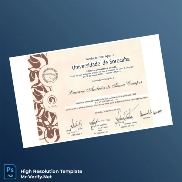 Brazil University of Sorocaba Bachelor of Geography Template Printable Brazil University of Sorocaba Bachelor of Geography Template Image Preview - PrintDocs