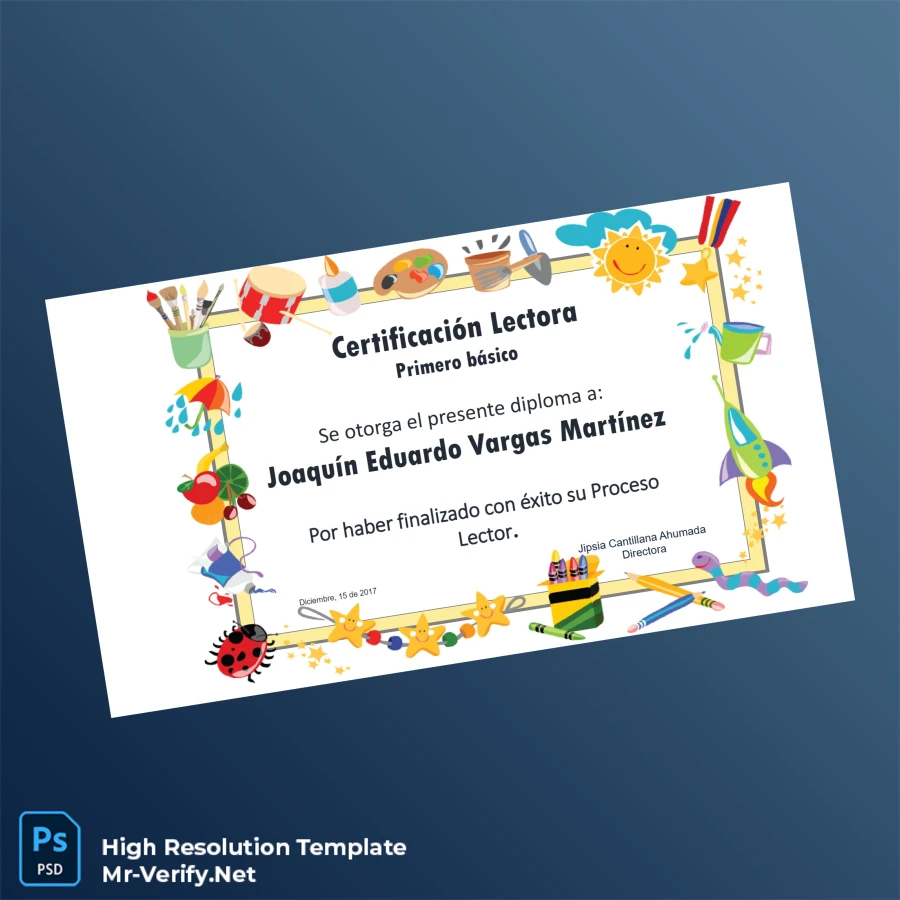 Chile Certificación Lectora Primero Básico Template Printable Chile Certificación Lectora Primero Básico Template Image Preview - PrintDocs