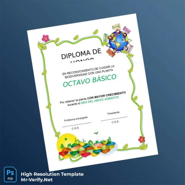 Chile Diploma of Honor in Recognition of Caring for Biodiversity with a Plant Printable Chile Diploma of Honor in Recognition of Caring for Biodiversity with a Plant Image Preview - PrintDocs
