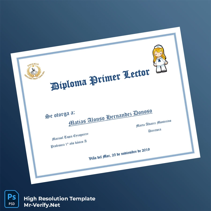 Chile Escuela Arturo Prat Chacón Primer Reader Diploma Template Printable Chile Escuela Arturo Prat Chacón Primer Reader Diploma Template Image Preview - PrintDocs