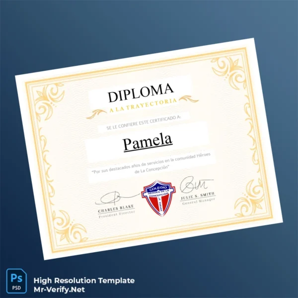 Printable Chile Héroes de La Concepción Certificate of Achievement Template Image Preview - PrintDocs