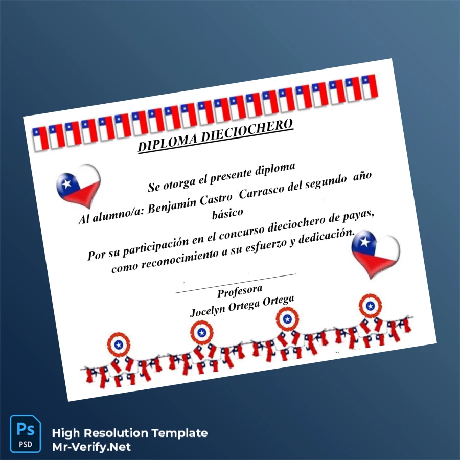 Chile Jocelyn Ortega Ortega Diploma Template-page2 Printable Chile Jocelyn Ortega Ortega Diploma Template page 2 Image Preview - PrintDocs