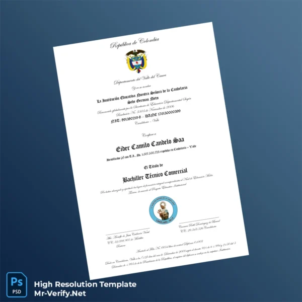 Colombia Institución Educativa Nuestra Señora de la Candelaria Bachelor of Technical Commerce Template Printable Colombia Institución Educativa Nuestra Señora de la Candelaria Bachelor of Technical Commerce Template Image Preview - PrintDocs