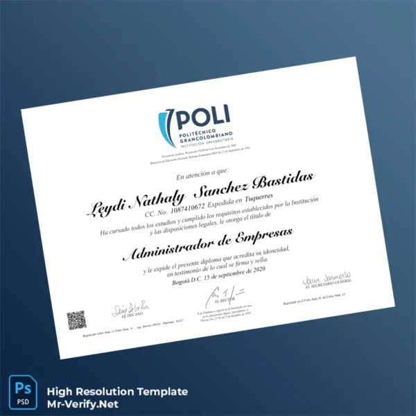 Colombia Politécnico Grancolombiano Bachelor of Business Administration Template Printable Colombia Politécnico Grancolombiano Bachelor of Business Administration Template Image Preview - PrintDocs