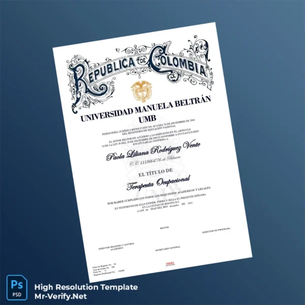 Colombia Universidad Manuela Beltrán Bachelor of Occupational Therapy Template Printable Colombia Universidad Manuela Beltrán Bachelor of Occupational Therapy Template Image Preview - PrintDocs