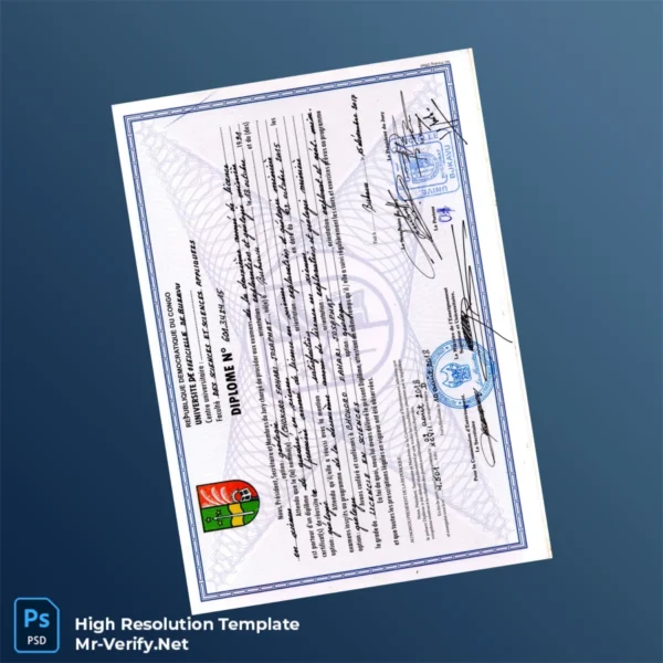 Democratic Republic of the Congo Université de Bukavu Diploma Template Printable Democratic Republic of the Congo Université de Bukavu Diploma Template Image Preview - PrintDocs