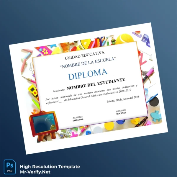 Ecuador Educational Institution Diploma Template Printable Ecuador Educational Institution Diploma Template Image Preview - PrintDocs