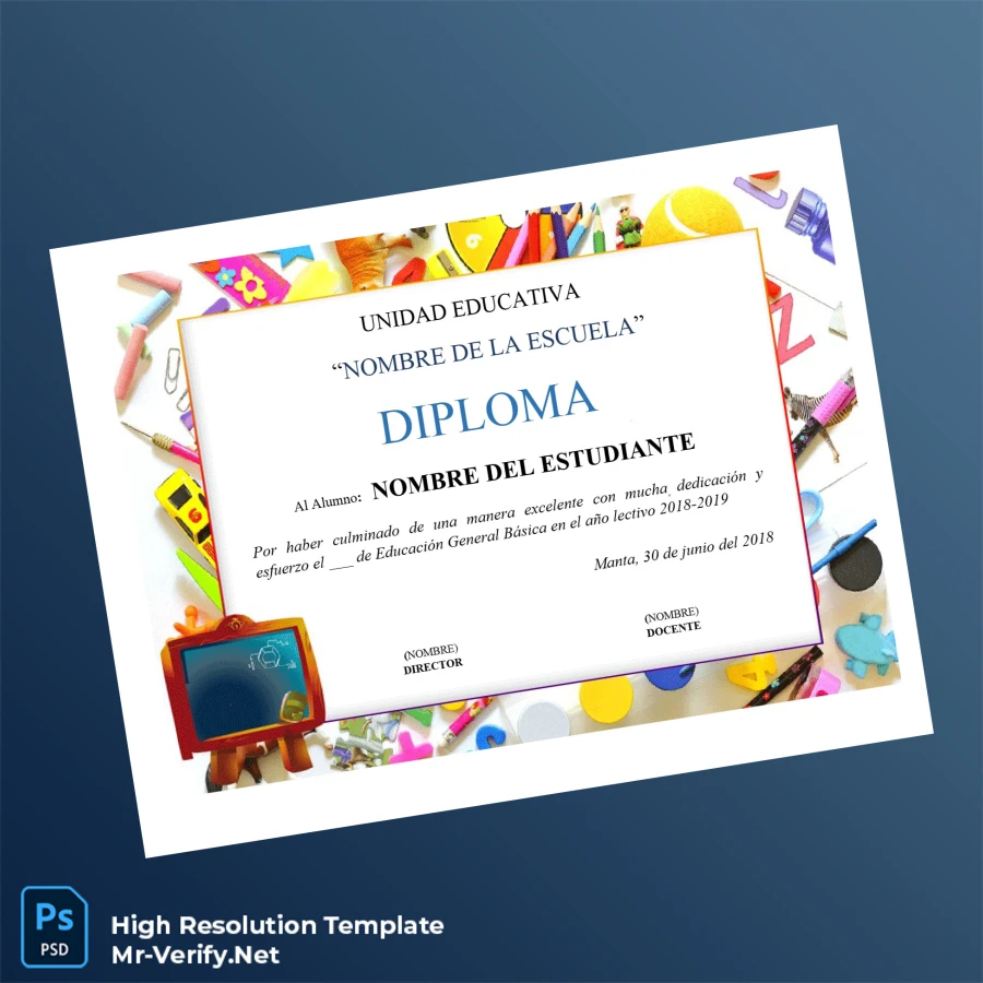 Ecuador Educational Institution Diploma Template Printable Ecuador Educational Institution Diploma Template Image Preview - PrintDocs
