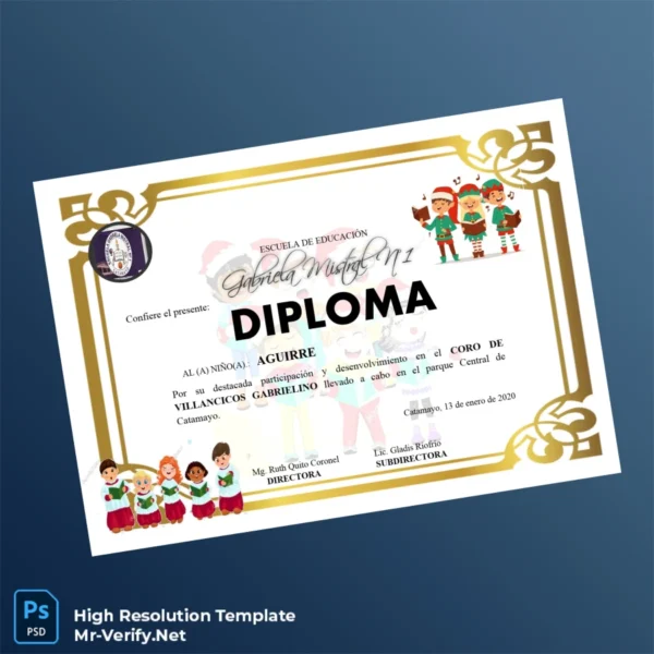 Ecuador Gabriela Mistral N1 Diploma Template Printable Ecuador Gabriela Mistral N1 Diploma Template Image Preview - PrintDocs