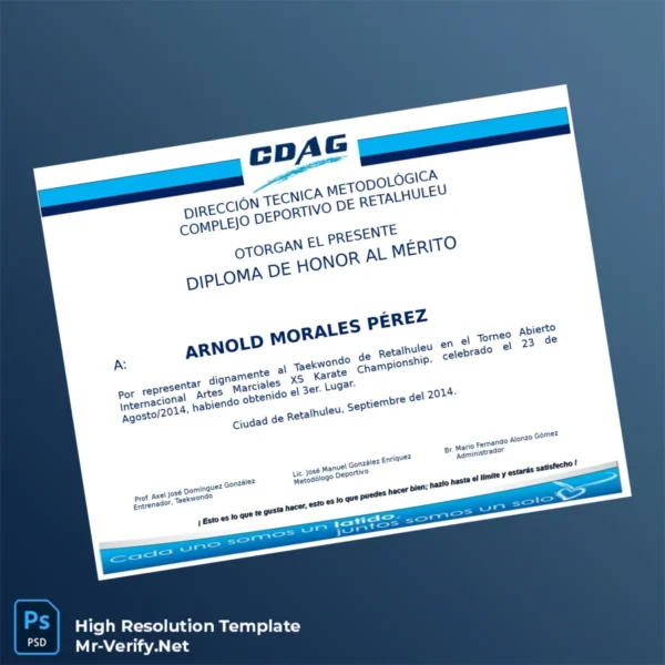 Guatemala CDAG Taekwondo Honor Diploma Template Printable Guatemala CDAG Taekwondo Honor Diploma Template Image Preview - PrintDocs