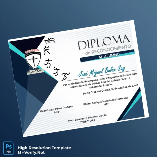Printable Guatemala Colegio Iluminando Diploma of Recognition Image Preview - PrintDocs