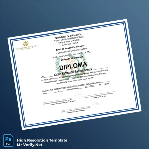 Guatemala EORM PROFESOR ADONAI PINEDA DE PAZ Primary Education Diploma Template Printable Guatemala EORM PROFESOR ADONAI PINEDA DE PAZ Primary Education Diploma Template Image Preview - PrintDocs