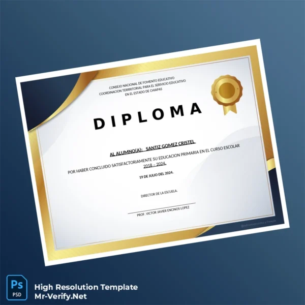 Printable Guatemala Educational Coordination National Institute Primary Education Diploma Template Image Preview - PrintDocs